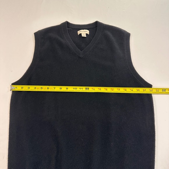 John W. Nordstrom Cashmere V-Neck Sweater Vest Mens Large Black Quiet Luxury - Picture 5 of 6
